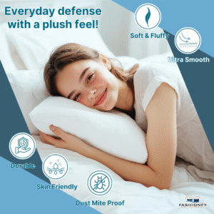 FASHIONFY Waterproof Terry Pillow Protectors for Bed Pillows & Hotel Pillows - Image 3