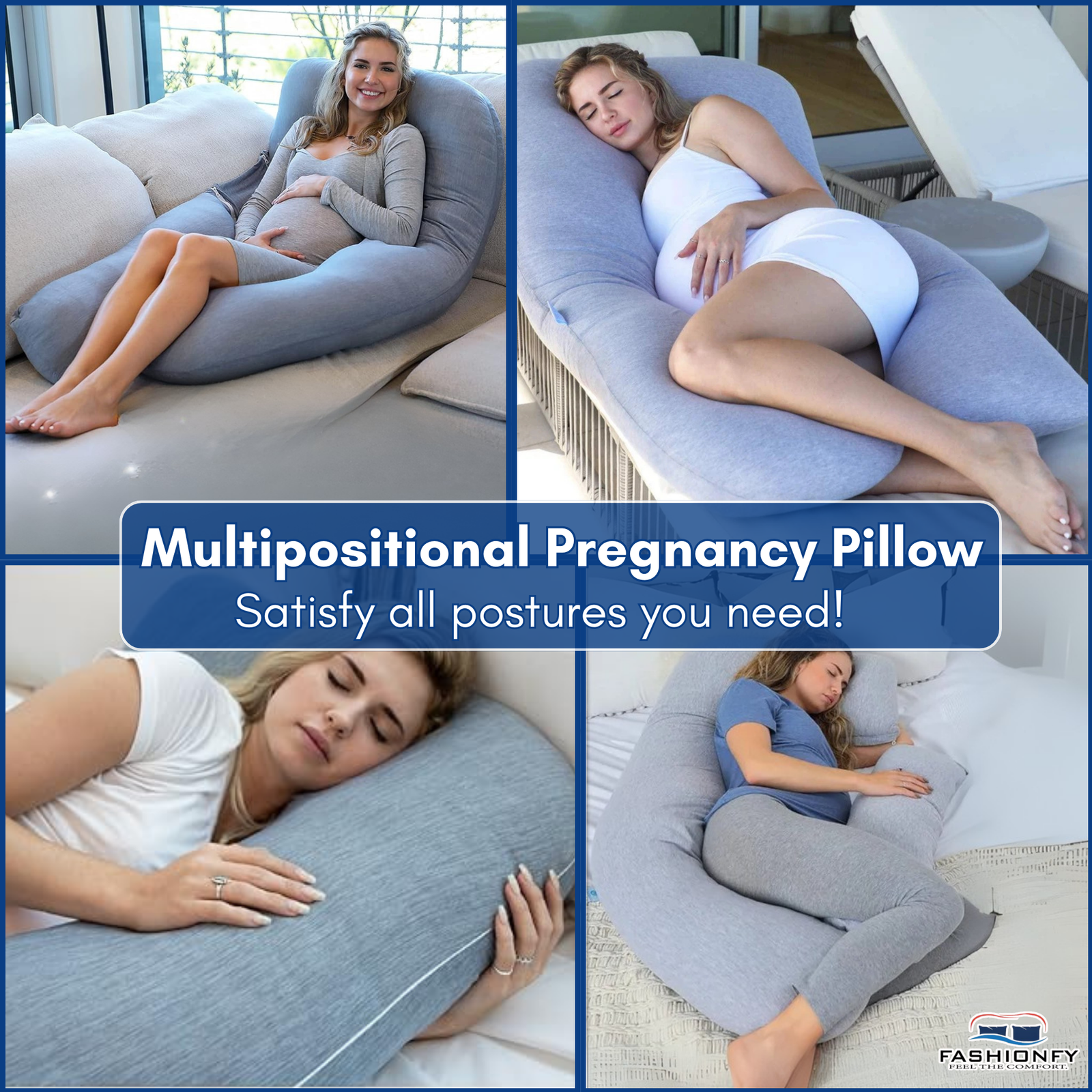 Detachable U Shape Pregnancy Pillow with 100% Polyester Filling - Image 2
