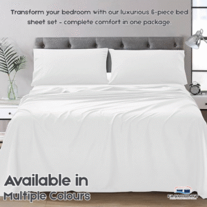Premium Quality 6 Piece Bed Sheet Set for Bedrooms & Dorm Decor - Image 2
