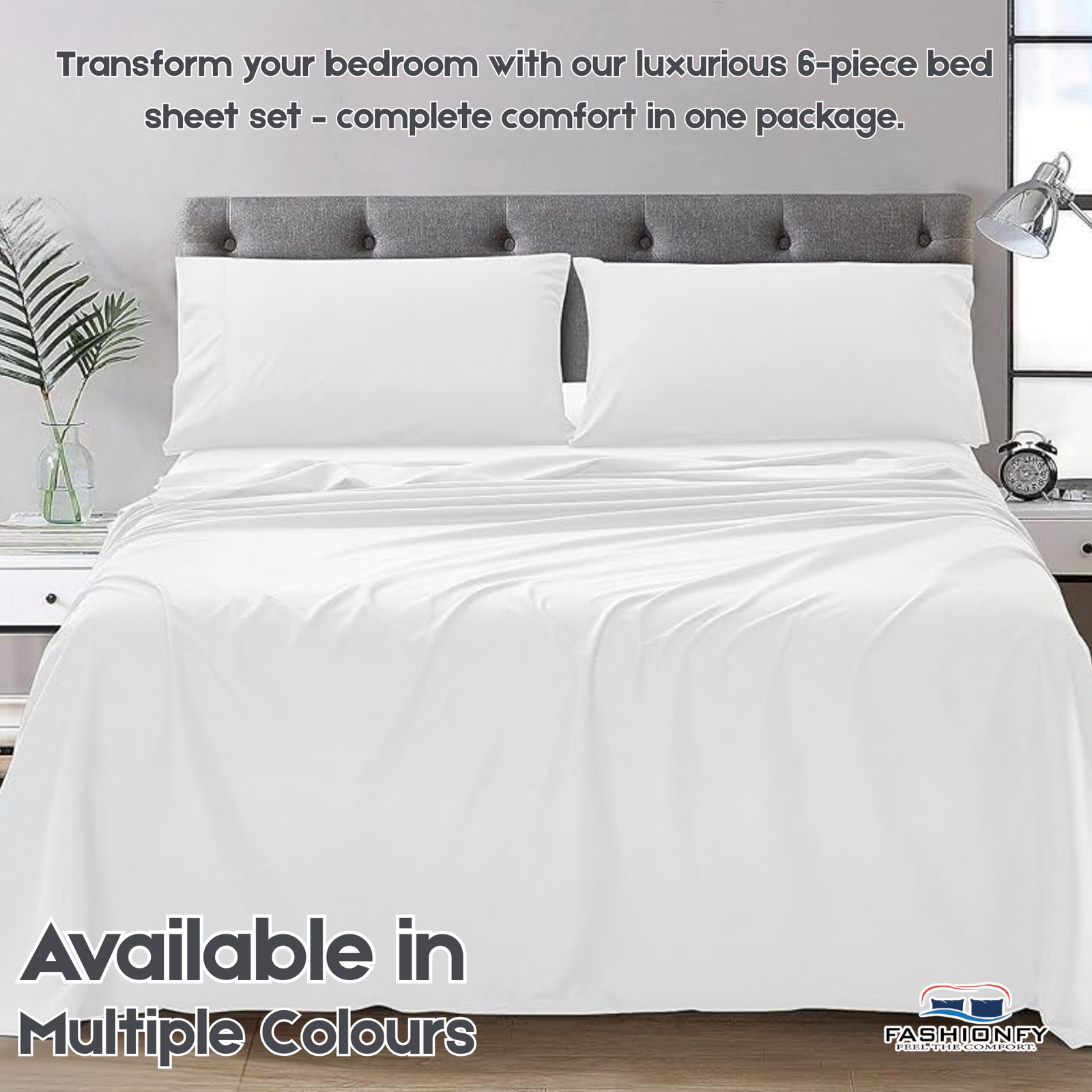 Premium Quality 6 Piece Bed Sheet Set for Bedrooms & Dorm Decor - Image 2