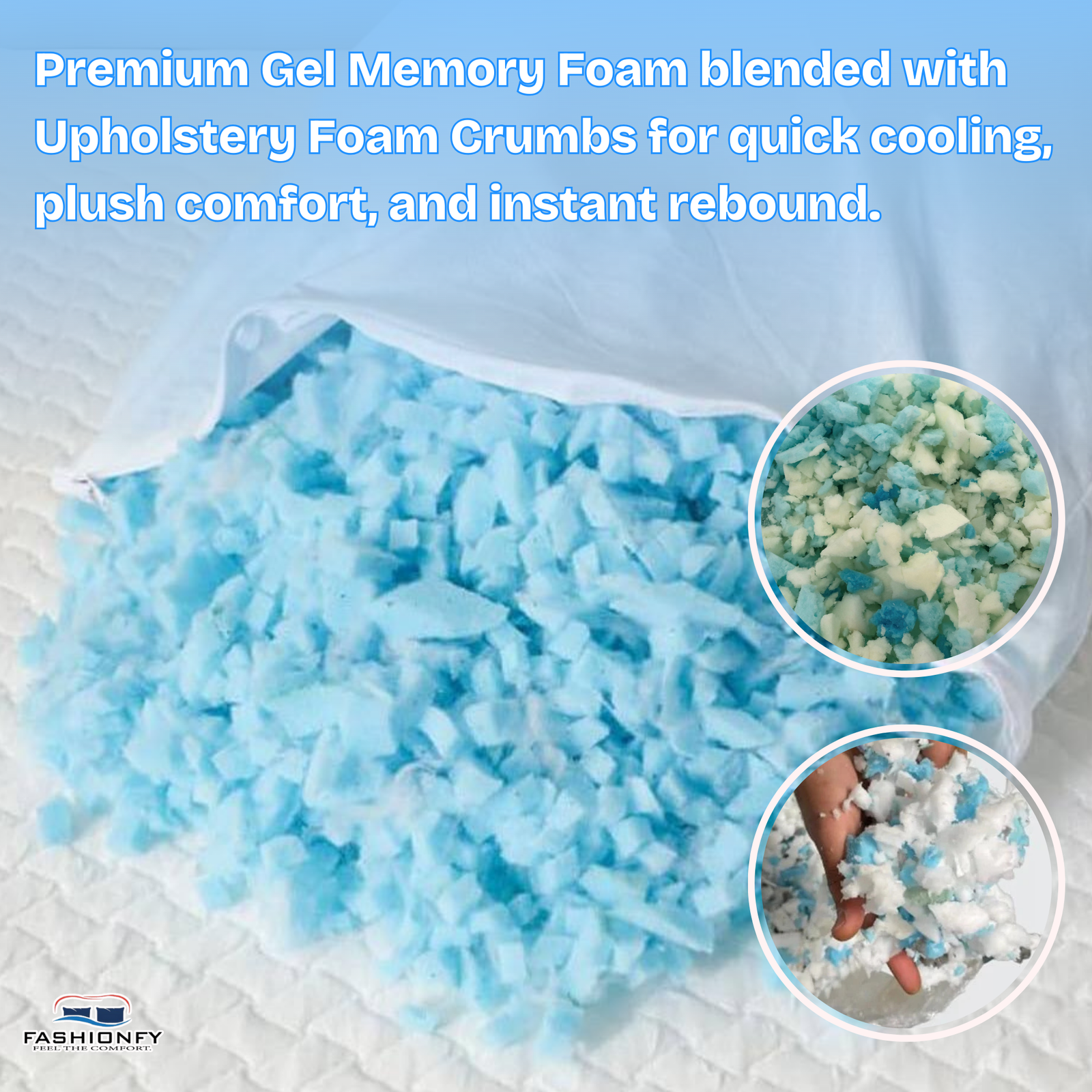 FASHIONFY Shredded Memory Foam for Bean Bag Filler, Bed Pillows & Couch Cushions - Image 4