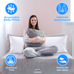 FASHIONFY® Long Pillow for Sleeping, Soft Side Sleeper Pillow with Breathable Polyester Filling - Image 6