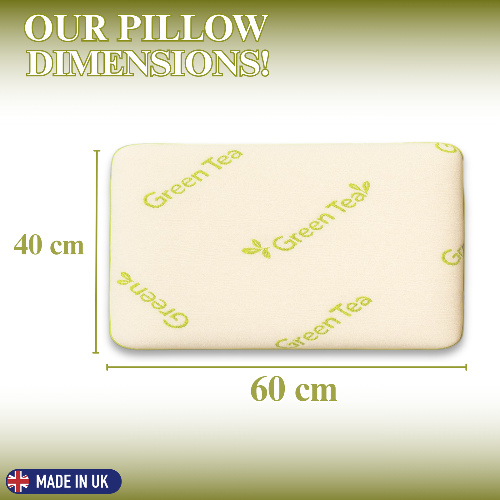 FASHIONFY® Green Tea Memory Foam Pillow for Side Sleepers, Hot Sleepers, Neck Pain, Shoulder Pain & Back Support - Image 7