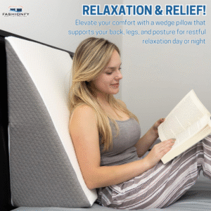 FASHIONFY Wedge Pillow for Back & Neck Support, Chic Jacquard Pillowcase - Image 7