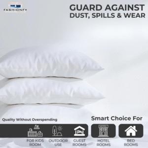 FASHIONFY® Pillow Protectors with Zipper Enclosure | Set of 2 100% Waterproof Polyester Bed Pillow Covers - Image 5