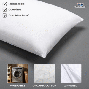 FASHIONFY® Pillow Covers for Hotel Pillows, Dorm rooms, Bed & Sofa Cushions | Pack of 4 - Image 4