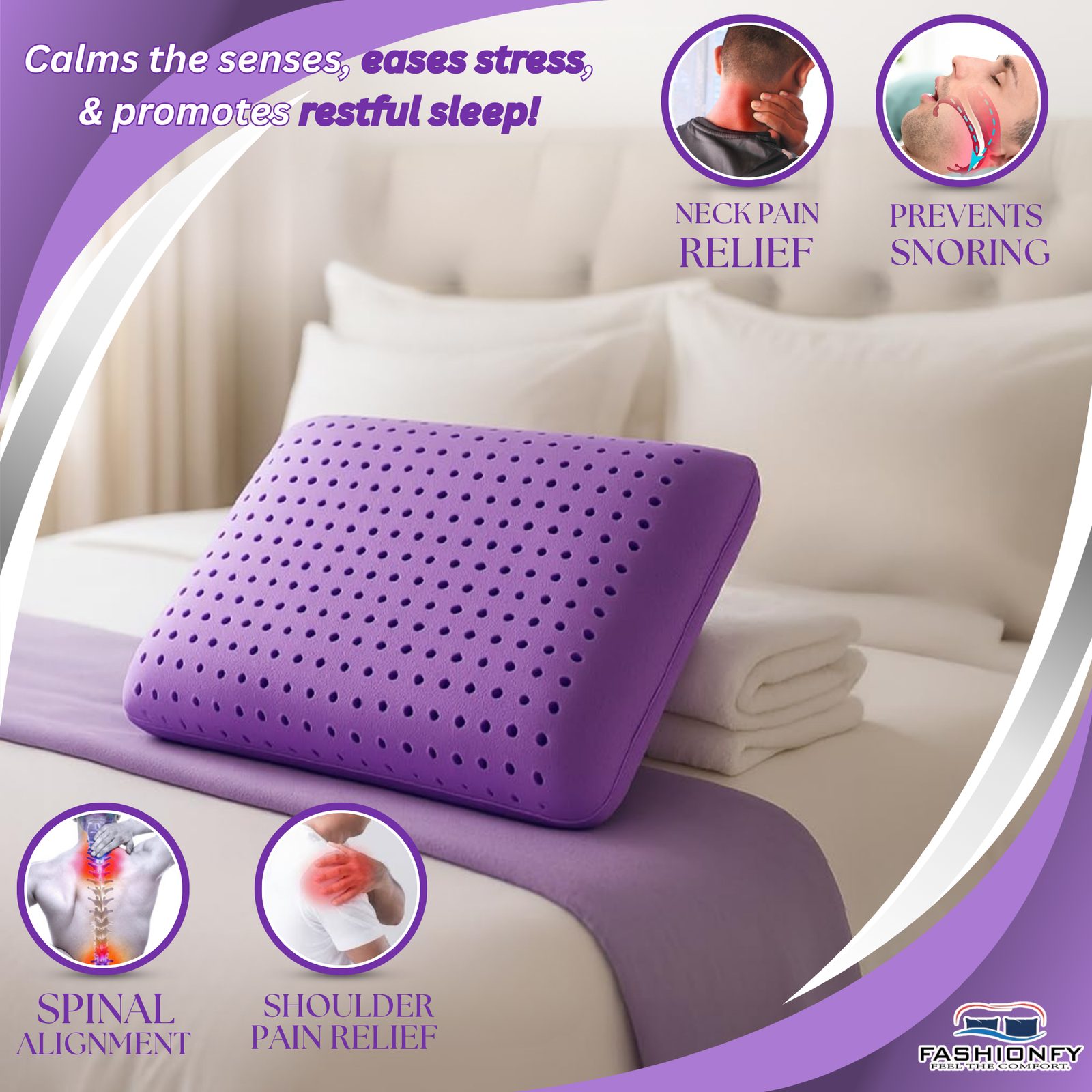 Memory Foam Pillow for Sleeping | Orthopedic Pillow for Back Pain, Neck Support - Image 6