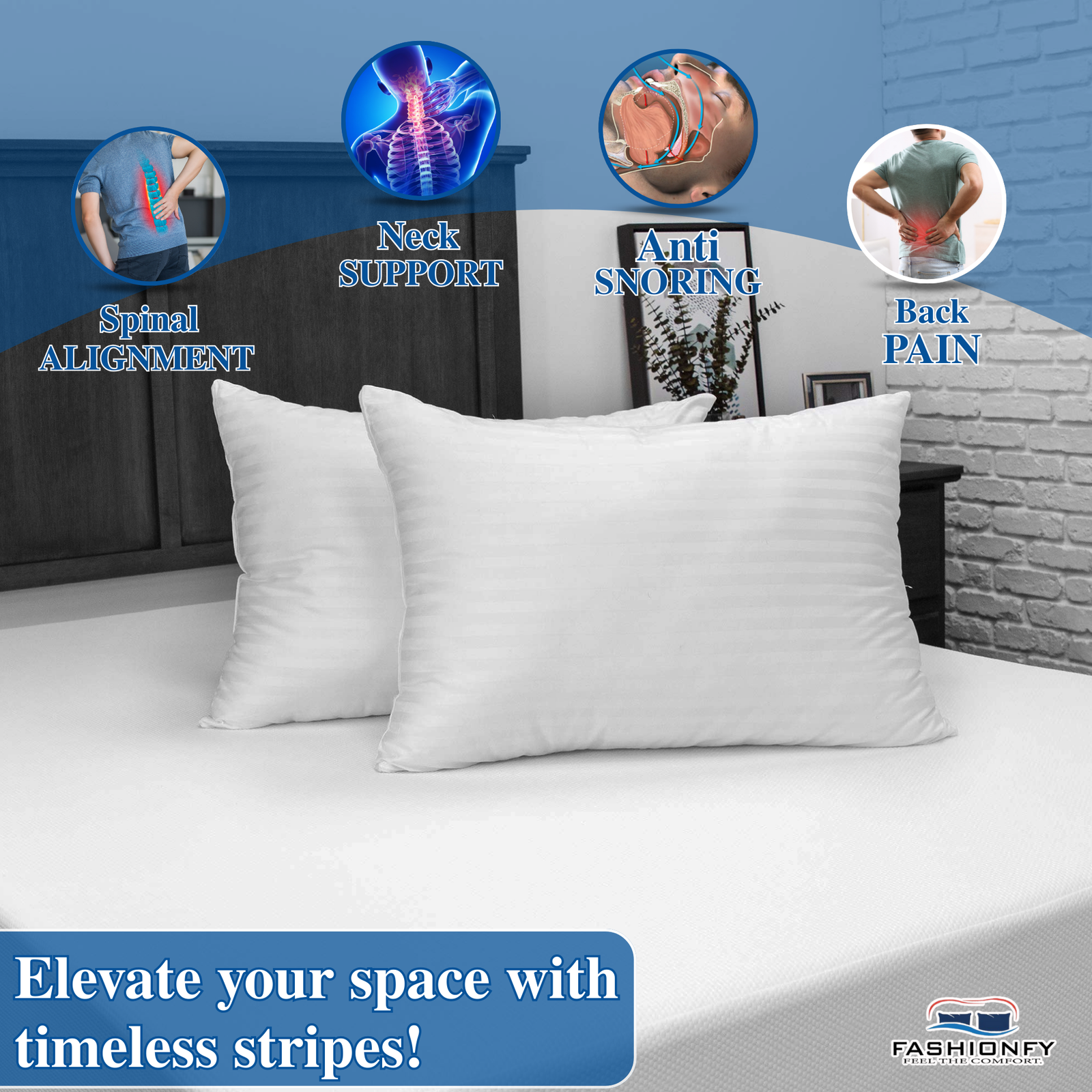 FASHIONFY Premium Bed Pillows for Stomach & Side Sleepers - Image 4
