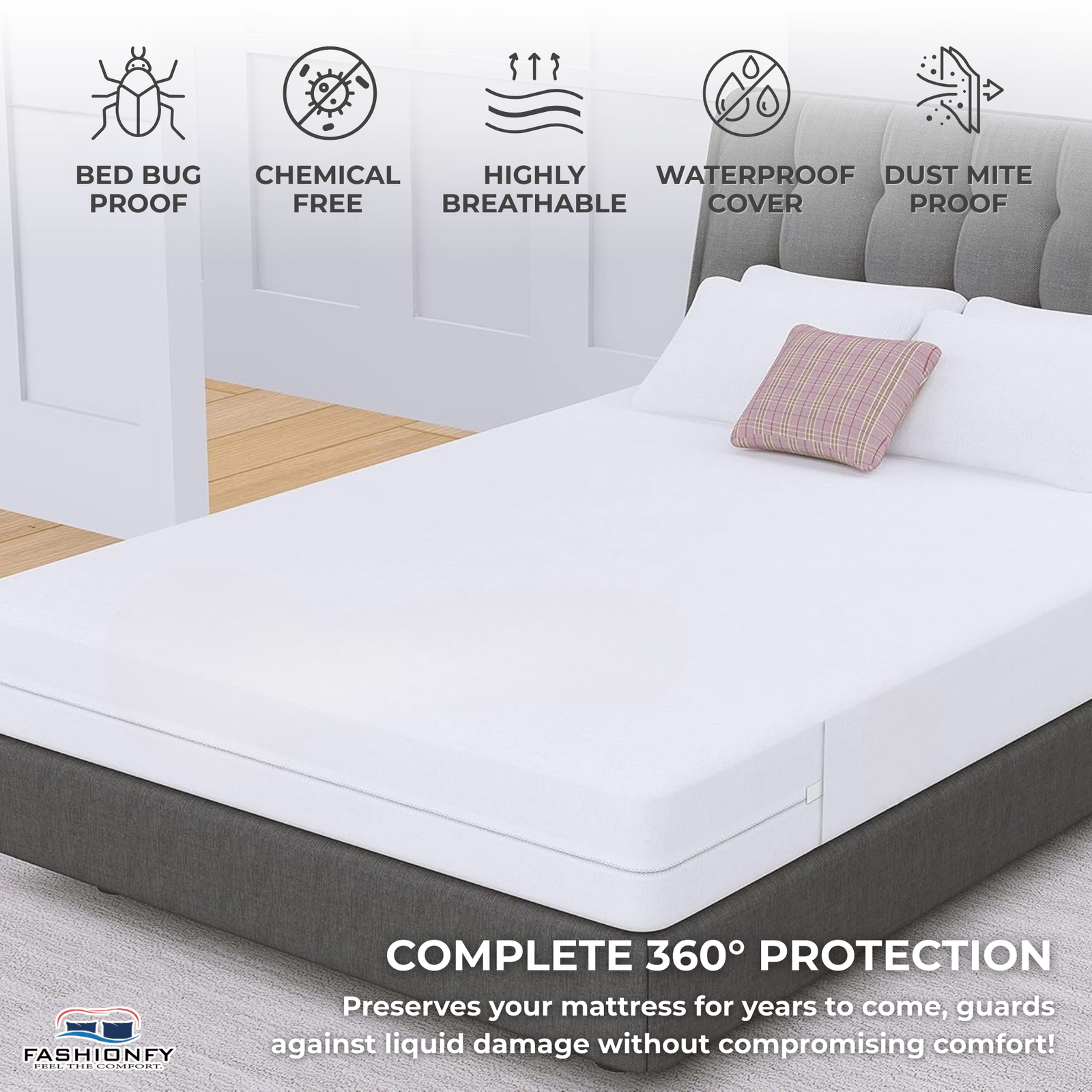 Premium Mattress Encasing Queen Size with Deep Pockets | 100% Waterproof Cotton - Image 4