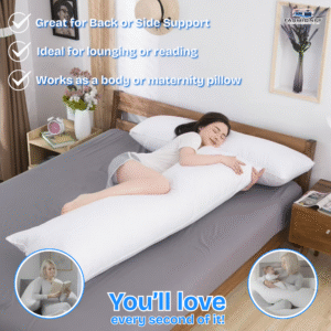 FASHIONFY® Long Pillow for Sleeping, Soft Side Sleeper Pillow with Breathable Polyester Filling - Image 8