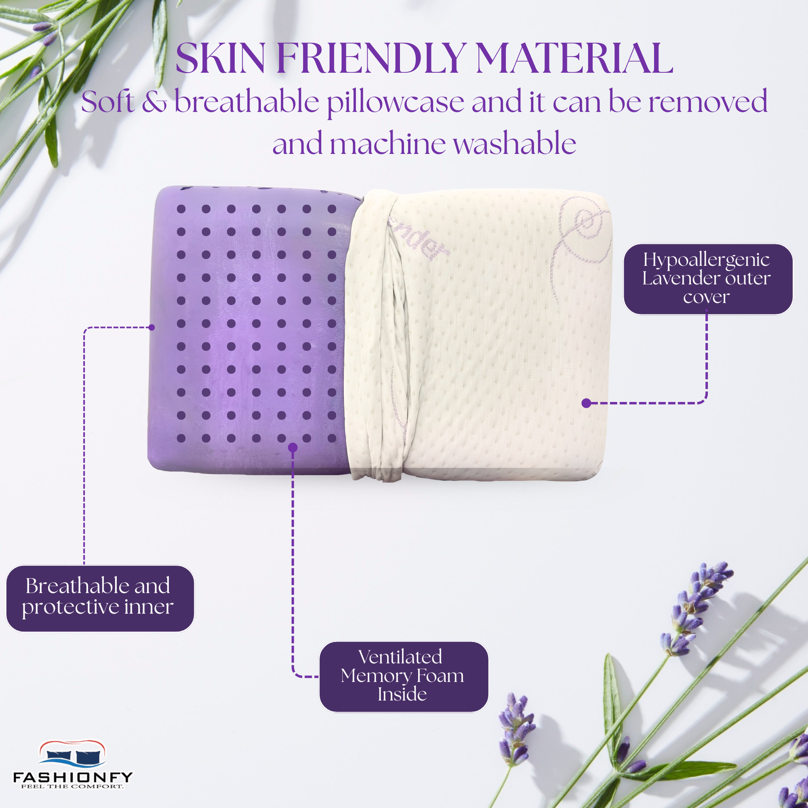 Memory Foam Pillow for Sleeping | Orthopedic Pillow for Back Pain, Neck Support - Image 7