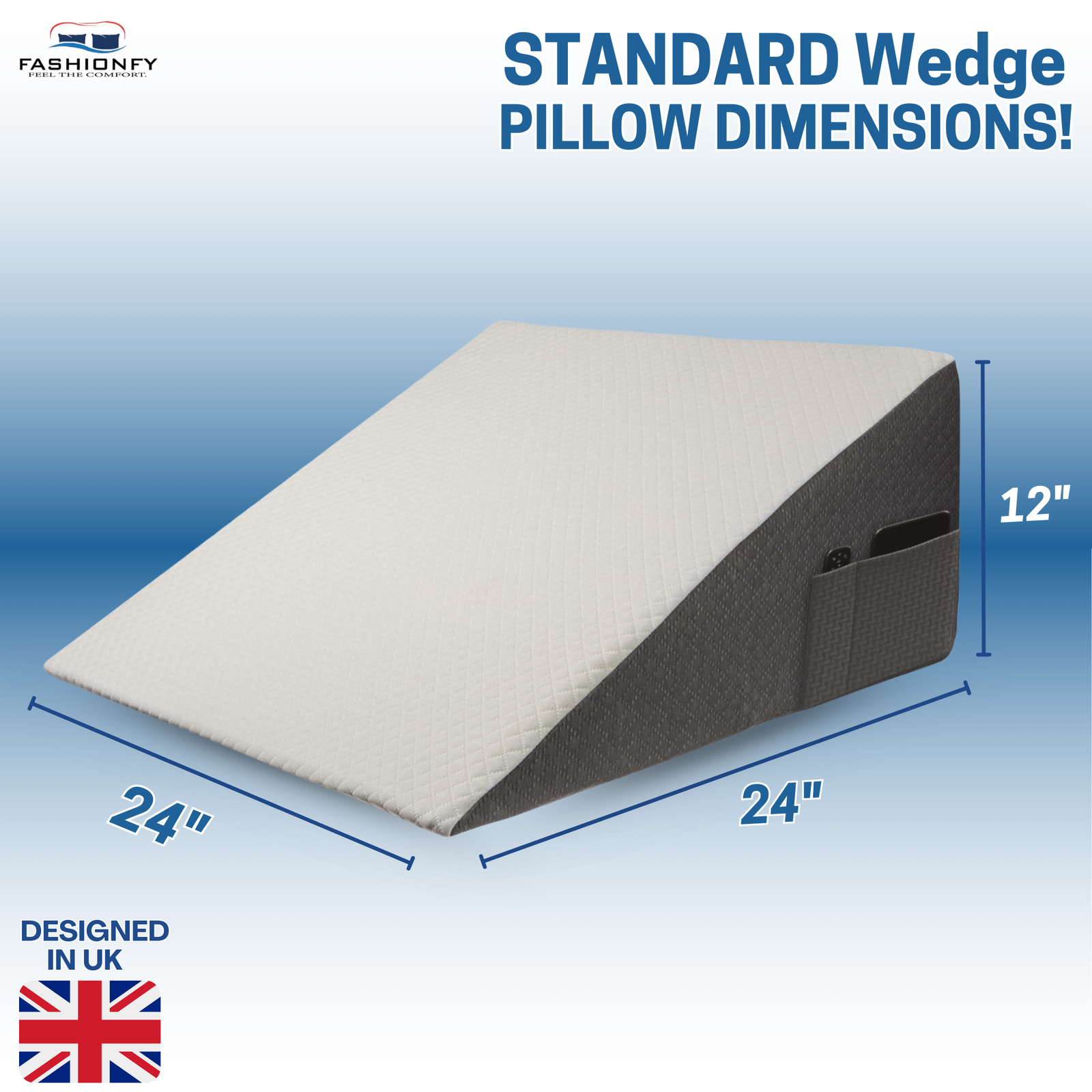 FASHIONFY Orthopedic Bed Wedge Pillow | Jacquard Cover with With Side-Pocket - Image 10