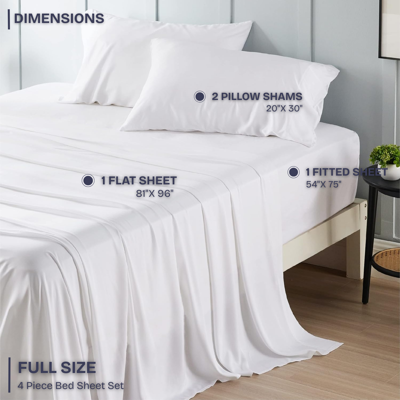 FASHIONFY Luxury 4 Piece Bed Sheet Set with 1 Flat Sheet, 1 Fitted Sheet & 2 Pillowcases - Image 31