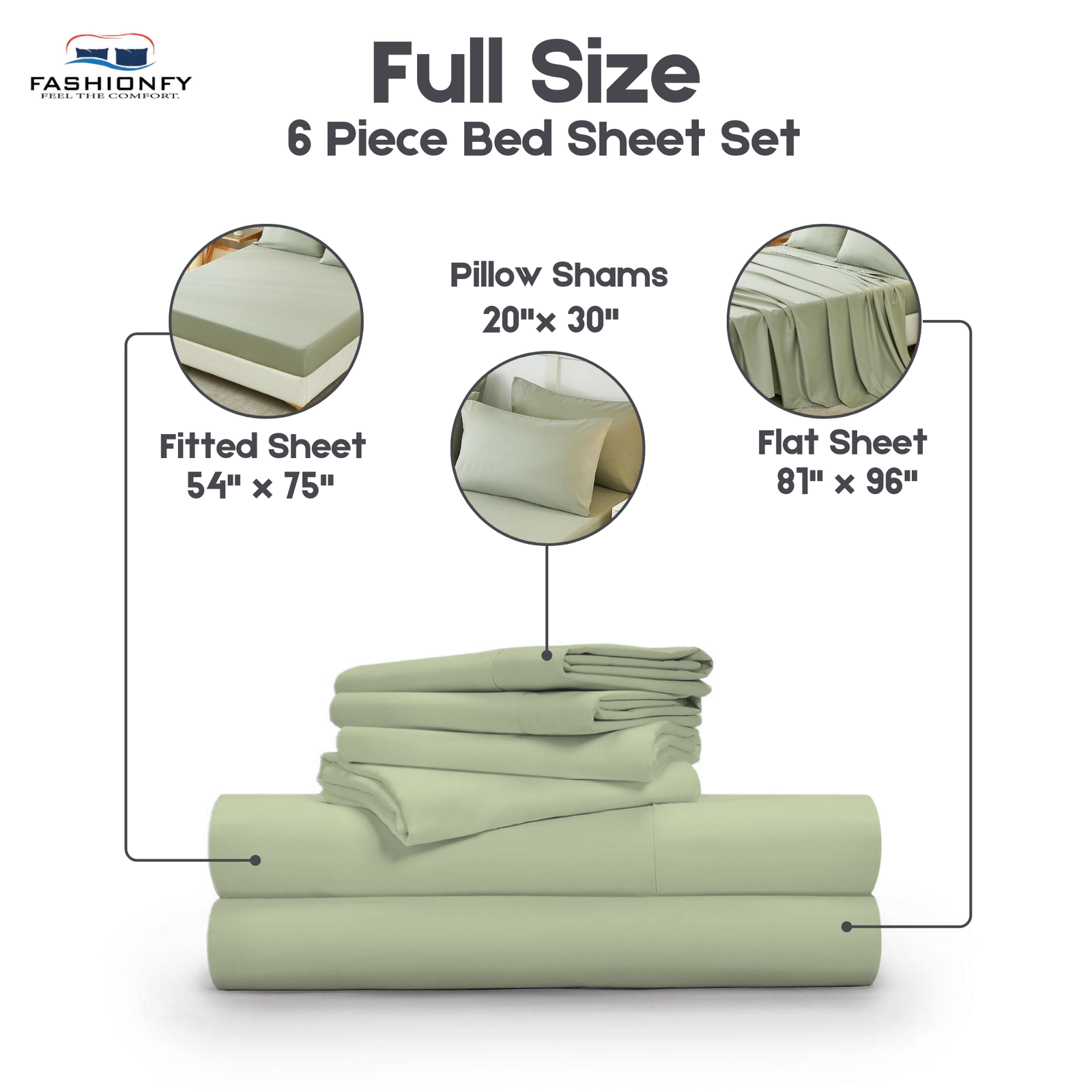 Premium Quality 6 Piece Bed Sheet Set for Bedrooms & Dorm Decor - Image 30