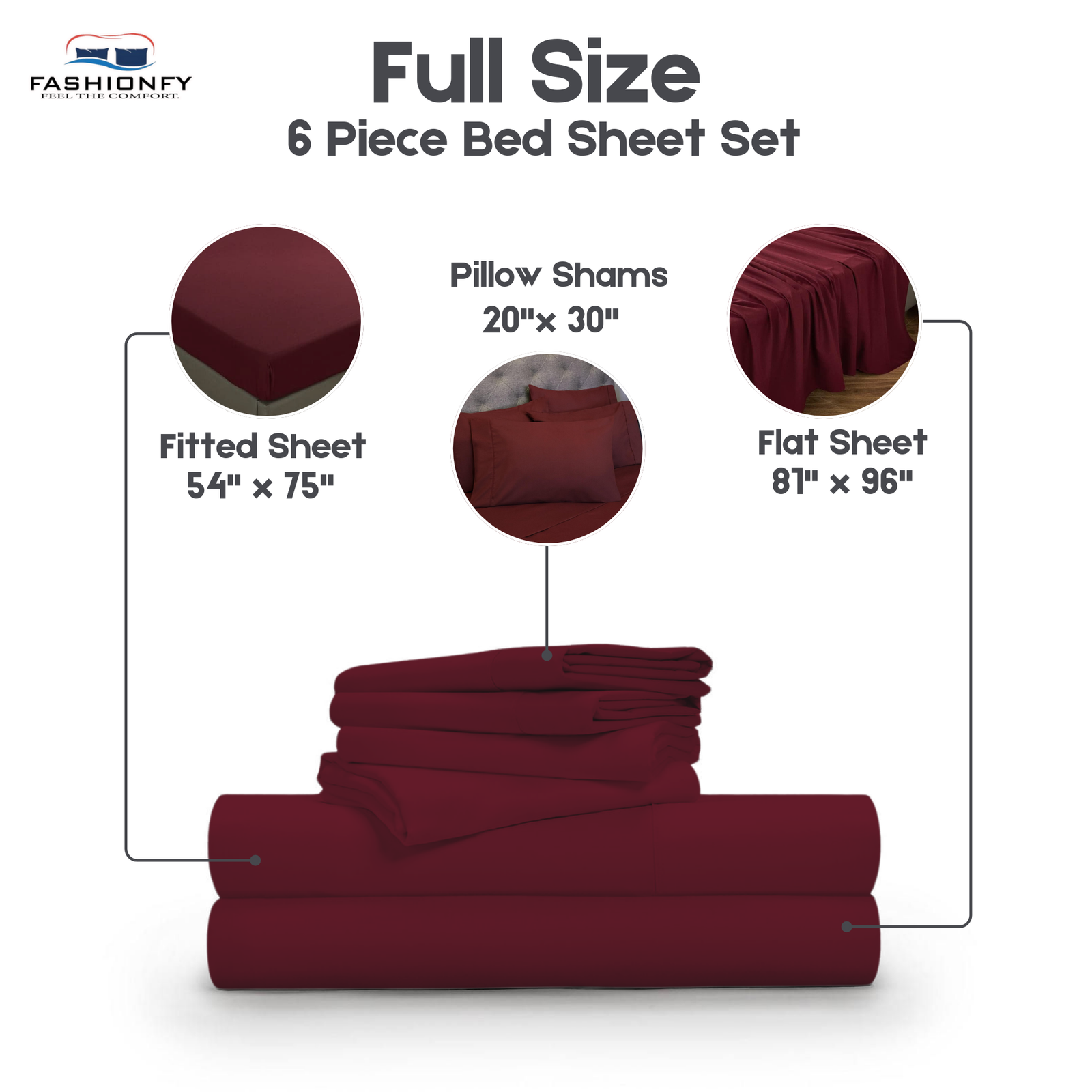 Premium Quality 6 Piece Bed Sheet Set for Bedrooms & Dorm Decor - Image 23