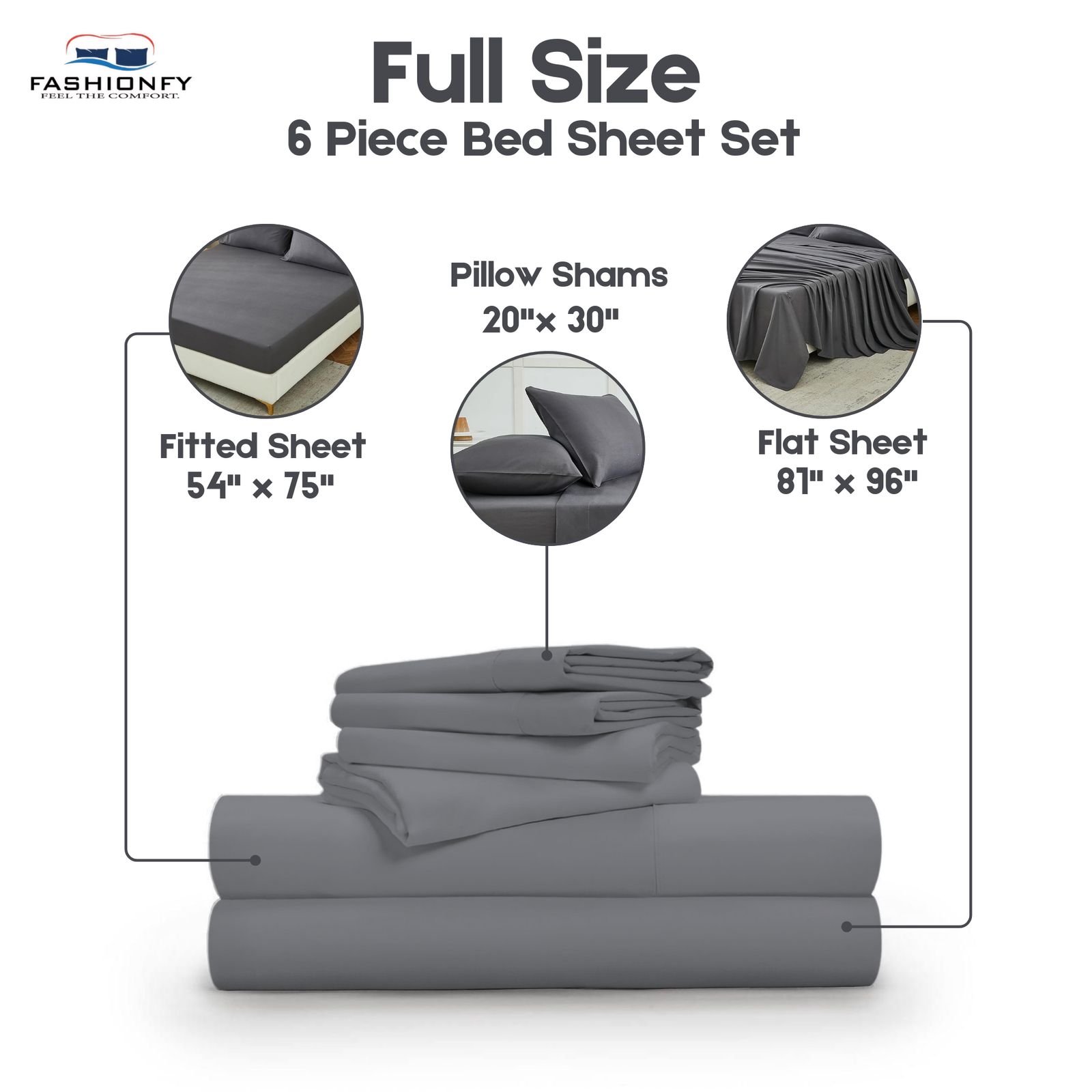 Premium Quality 6 Piece Bed Sheet Set for Bedrooms & Dorm Decor - Image 24