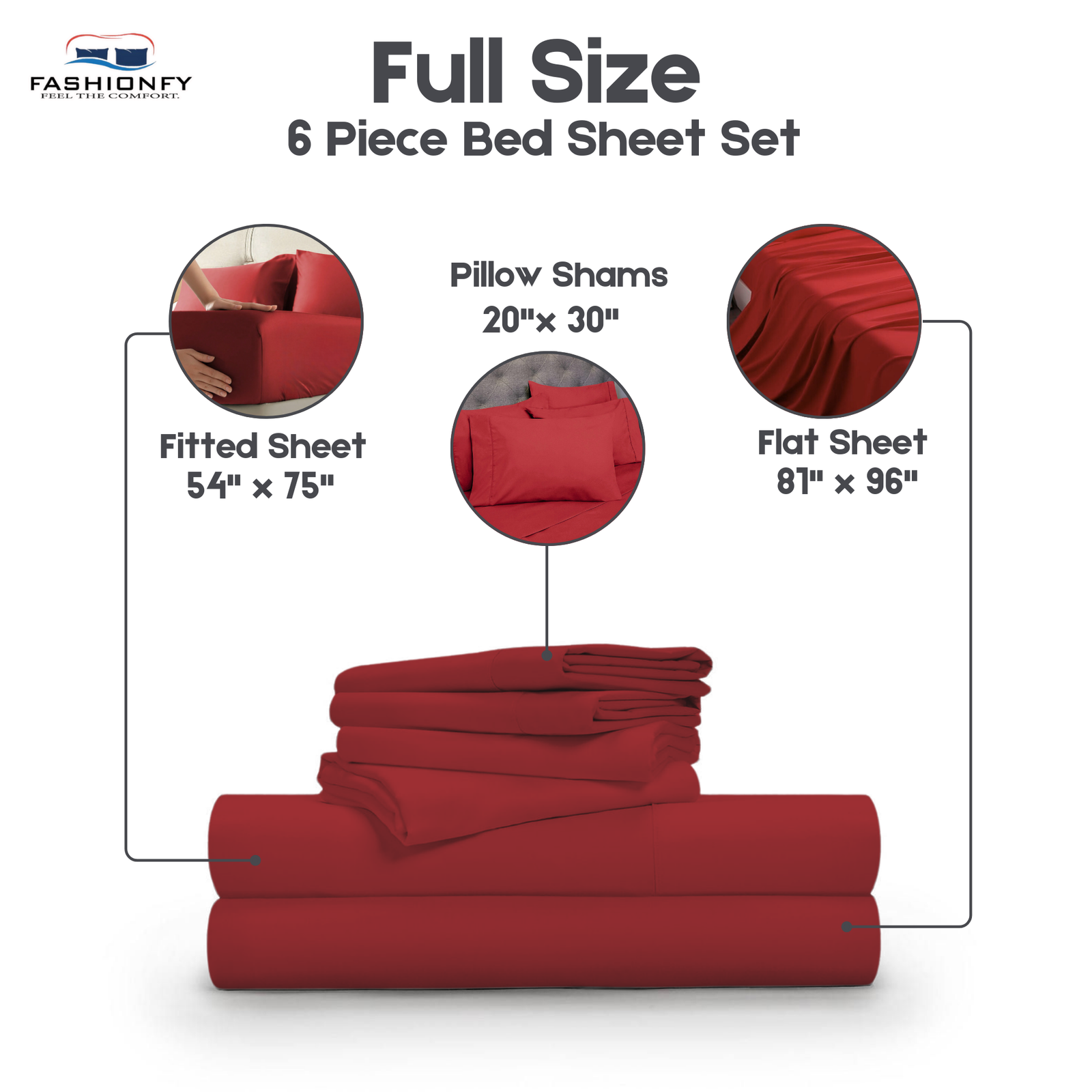 Premium Quality 6 Piece Bed Sheet Set for Bedrooms & Dorm Decor - Image 29