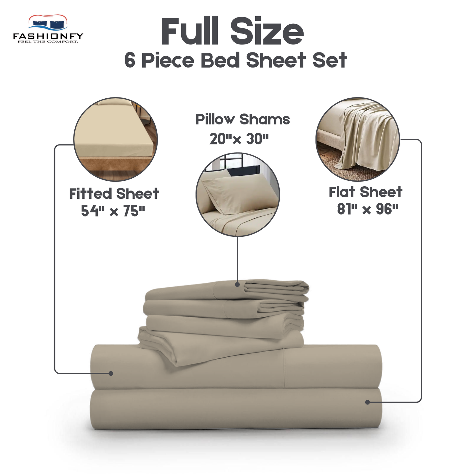 Premium Quality 6 Piece Bed Sheet Set for Bedrooms & Dorm Decor - Image 20