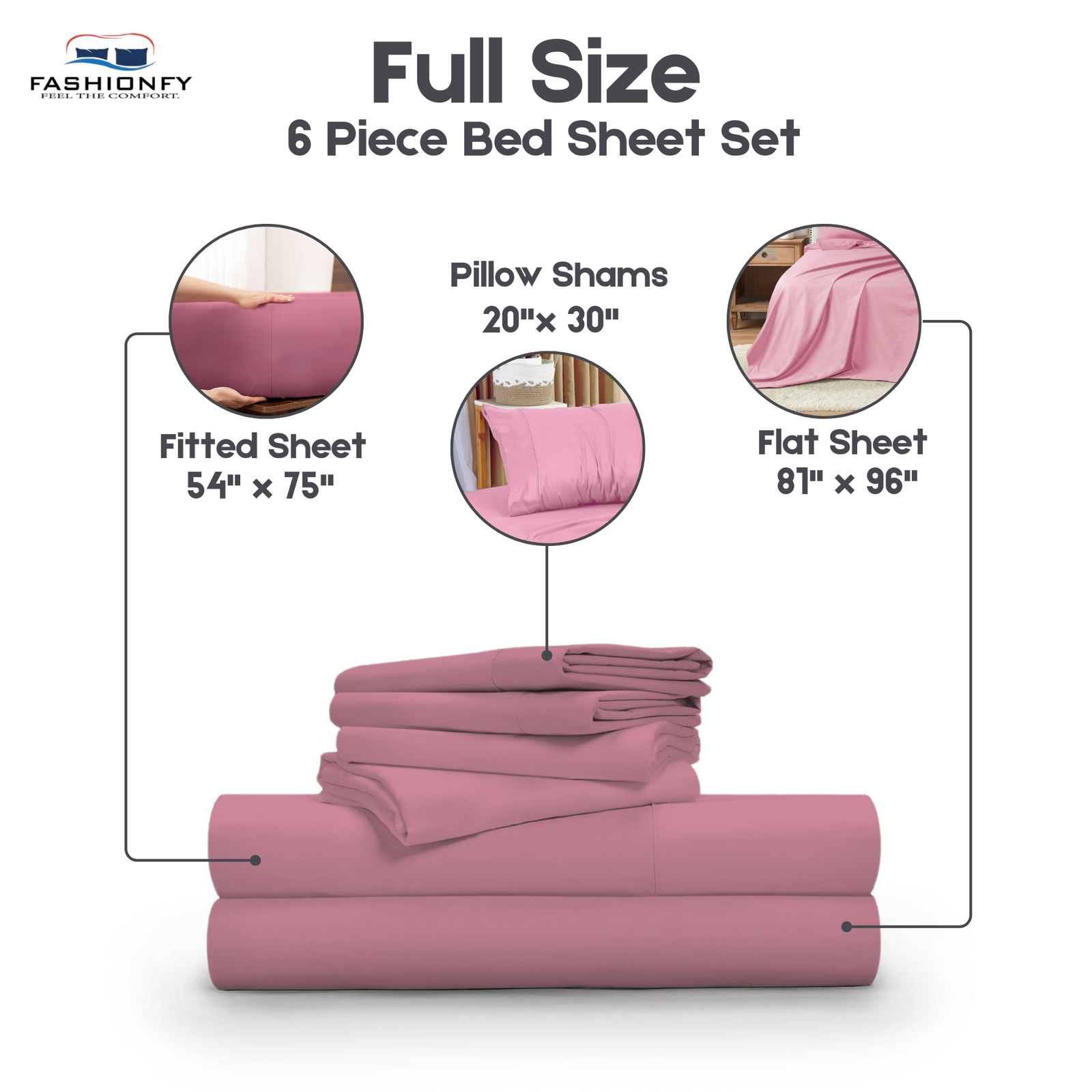 Premium Quality 6 Piece Bed Sheet Set for Bedrooms & Dorm Decor - Image 28