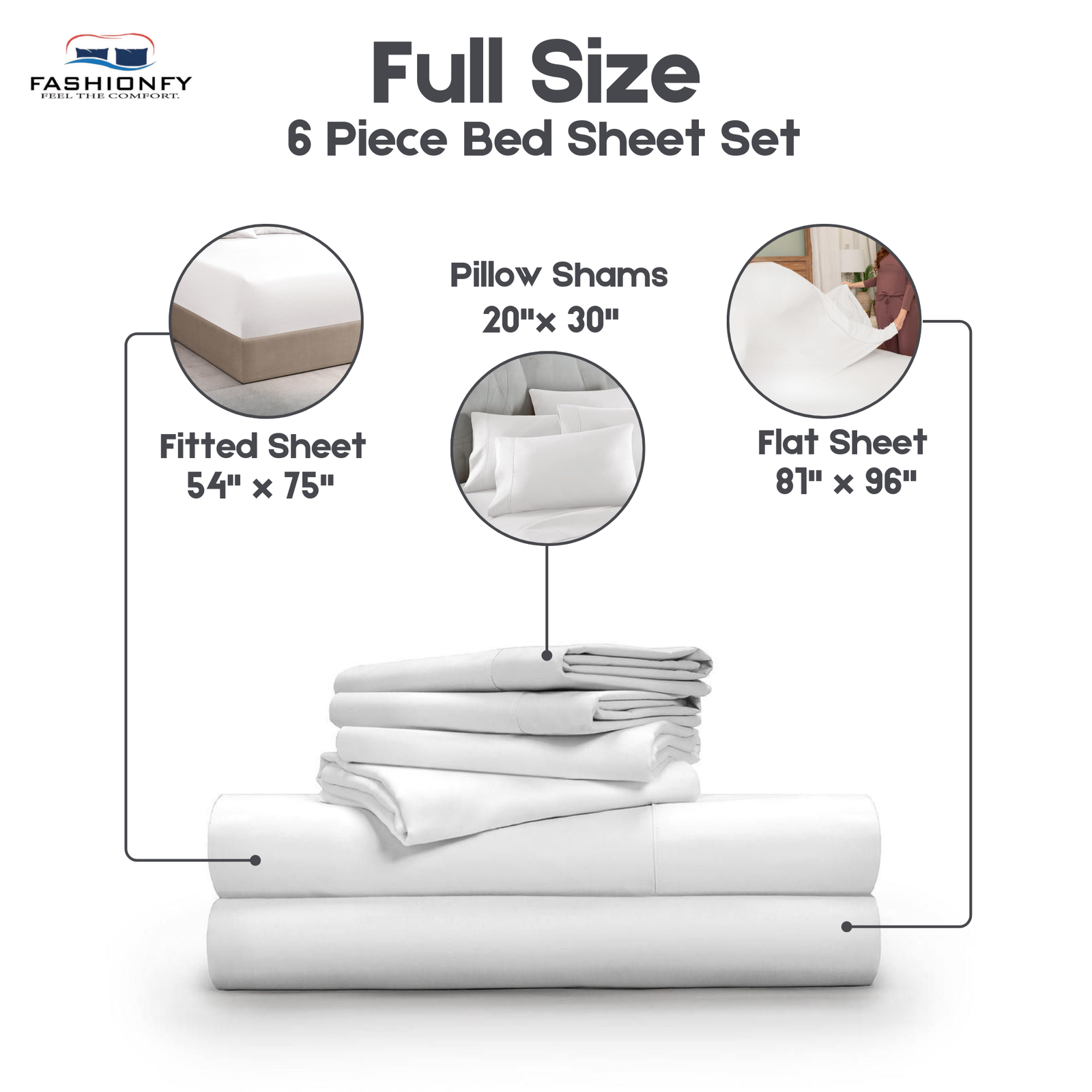 Premium Quality 6 Piece Bed Sheet Set for Bedrooms & Dorm Decor - Image 31