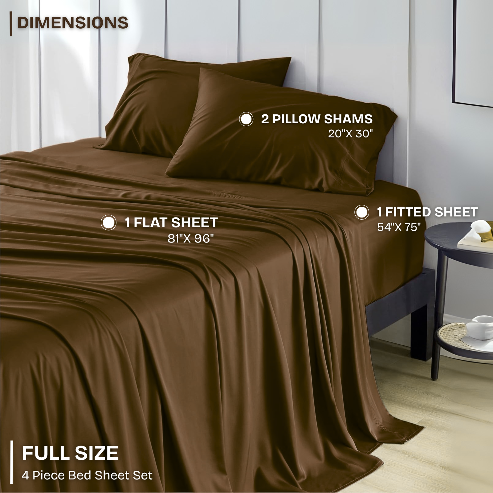 FASHIONFY Luxury 4 Piece Bed Sheet Set with 1 Flat Sheet, 1 Fitted Sheet & 2 Pillowcases - Image 26