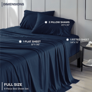 FASHIONFY Luxury 4 Piece Bed Sheet Set with 1 Flat Sheet, 1 Fitted Sheet & 2 Pillowcases - Image 27