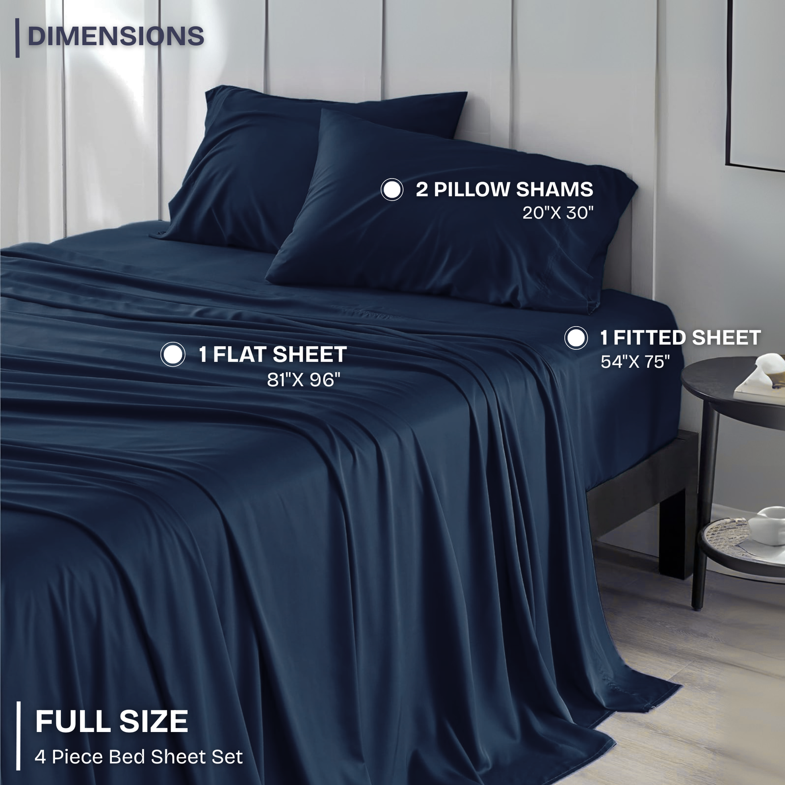 FASHIONFY Luxury 4 Piece Bed Sheet Set with 1 Flat Sheet, 1 Fitted Sheet & 2 Pillowcases - Image 27