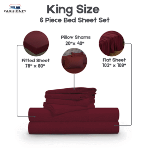 Premium Quality 6 Piece Bed Sheet Set for Bedrooms & Dorm Decor - Image 47