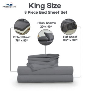 Premium Quality 6 Piece Bed Sheet Set for Bedrooms & Dorm Decor - Image 48