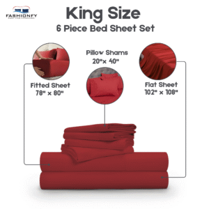 Premium Quality 6 Piece Bed Sheet Set for Bedrooms & Dorm Decor - Image 53