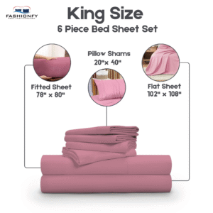 Premium Quality 6 Piece Bed Sheet Set for Bedrooms & Dorm Decor - Image 52