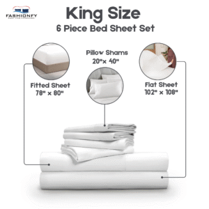 Premium Quality 6 Piece Bed Sheet Set for Bedrooms & Dorm Decor - Image 55