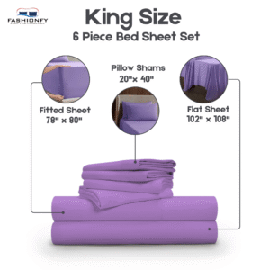 Premium Quality 6 Piece Bed Sheet Set for Bedrooms & Dorm Decor - Image 49