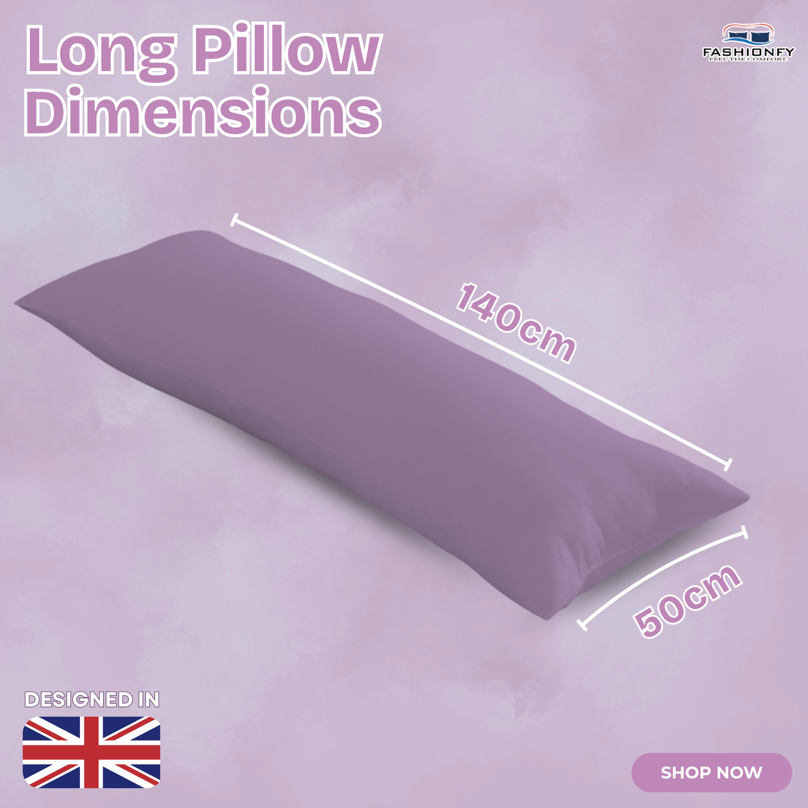 FASHIONFY® Long Pillow for Sleeping, Soft Side Sleeper Pillow with Breathable Polyester Filling - Image 27