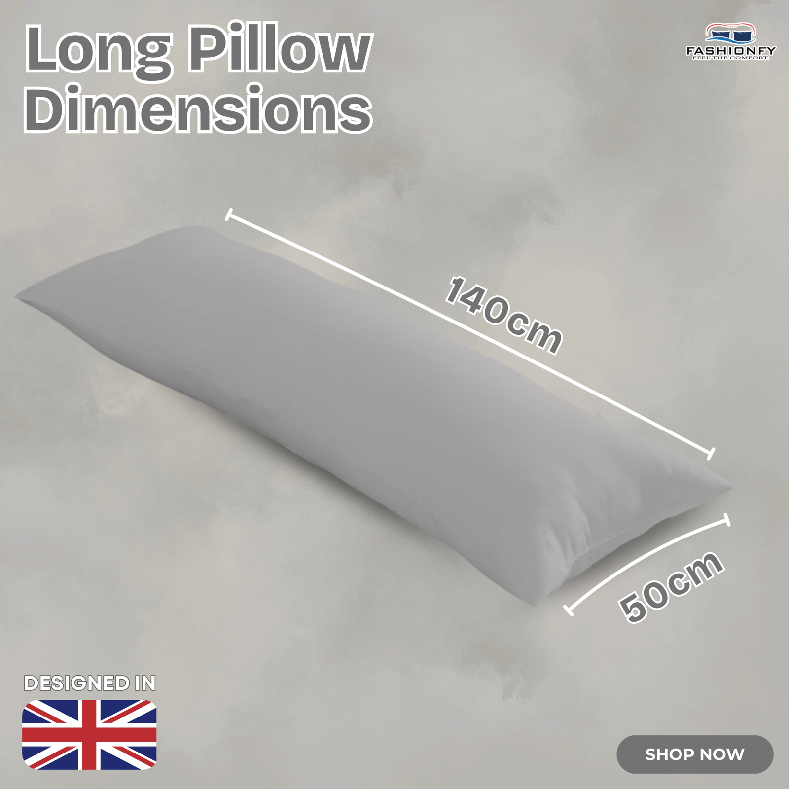 FASHIONFY® Long Pillow for Sleeping, Soft Side Sleeper Pillow with Breathable Polyester Filling - Image 28