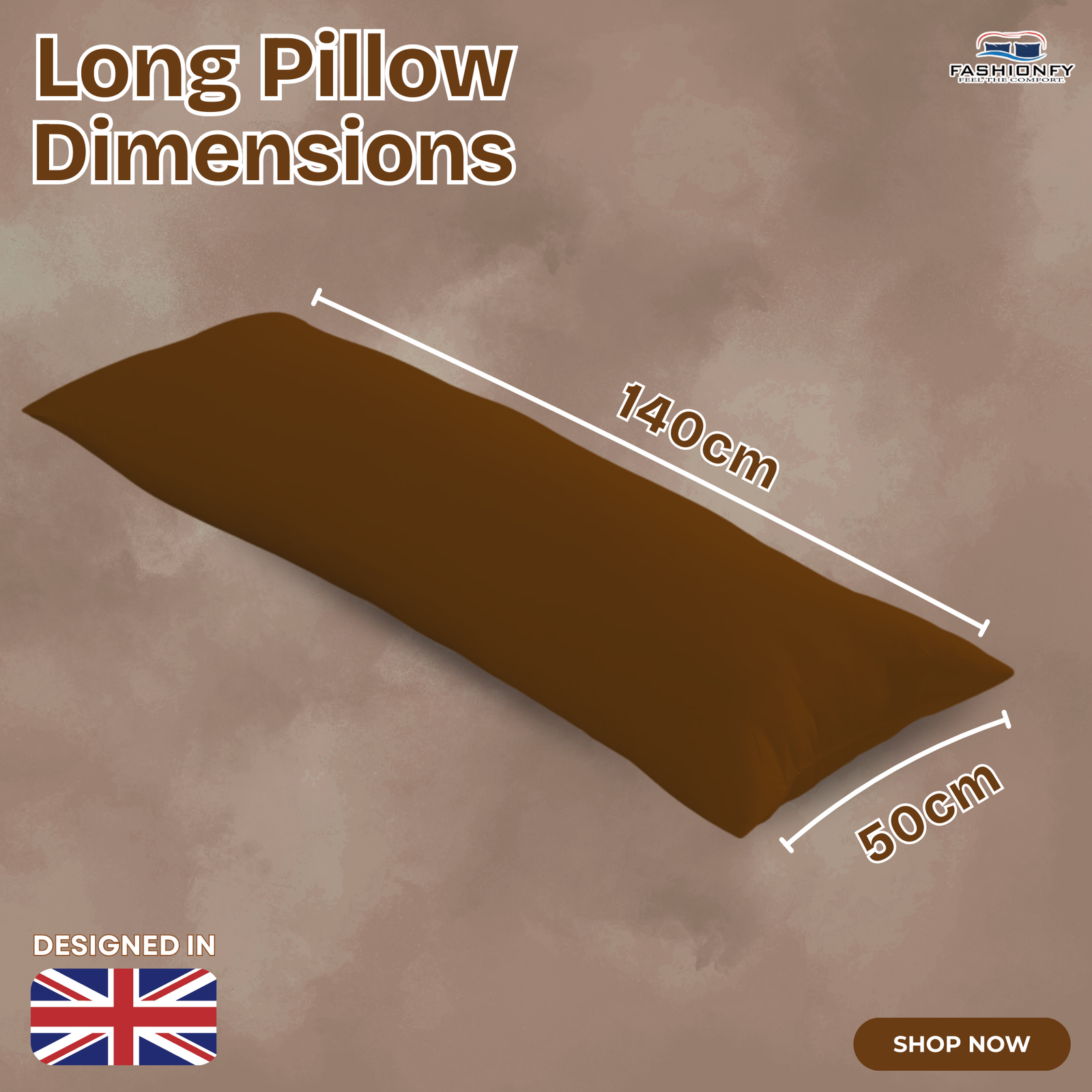 FASHIONFY® Long Pillow for Sleeping, Soft Side Sleeper Pillow with Breathable Polyester Filling - Image 16