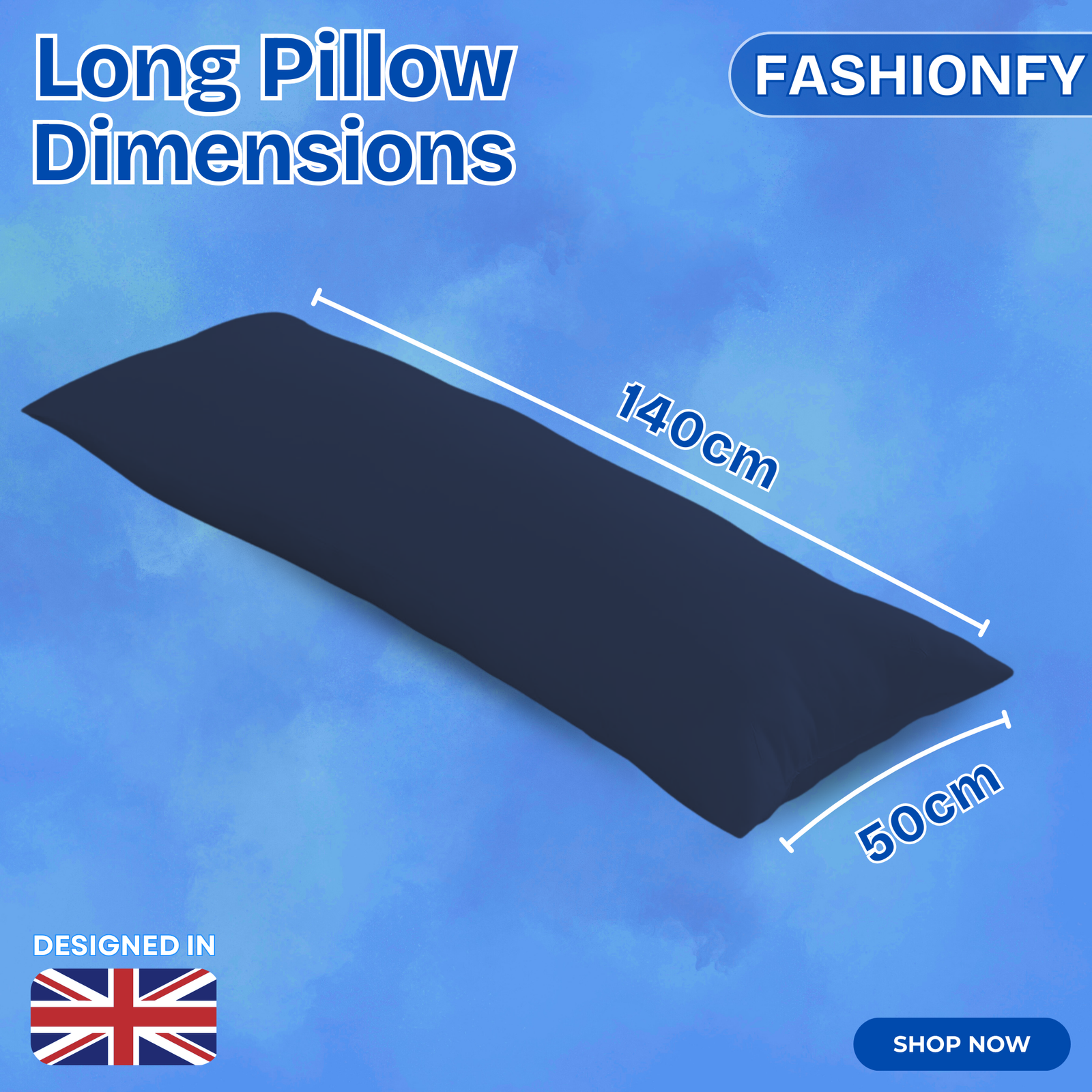 FASHIONFY® Long Pillow for Sleeping, Soft Side Sleeper Pillow with Breathable Polyester Filling - Image 30