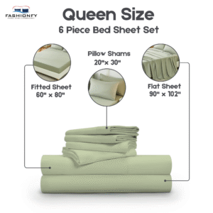 Premium Quality 6 Piece Bed Sheet Set for Bedrooms & Dorm Decor - Image 42