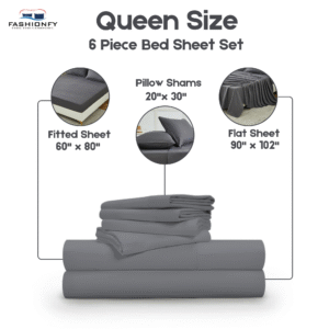 Premium Quality 6 Piece Bed Sheet Set for Bedrooms & Dorm Decor - Image 36