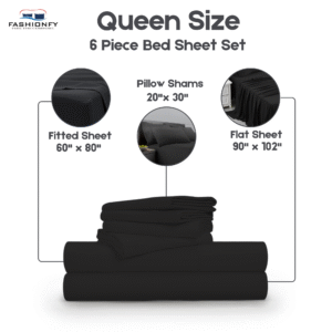 Premium Quality 6 Piece Bed Sheet Set for Bedrooms & Dorm Decor - Image 33