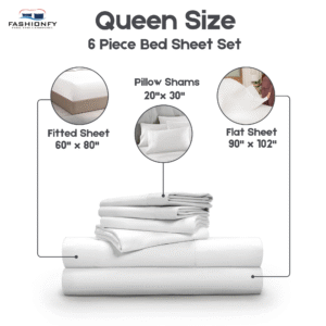 Premium Quality 6 Piece Bed Sheet Set for Bedrooms & Dorm Decor - Image 43