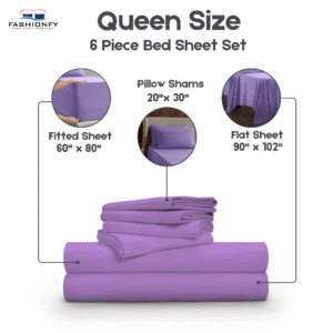 Premium Quality 6 Piece Bed Sheet Set for Bedrooms & Dorm Decor - Image 37