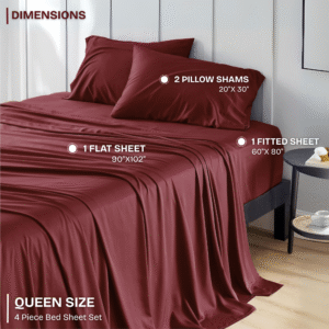 FASHIONFY Luxury 4 Piece Bed Sheet Set with 1 Flat Sheet, 1 Fitted Sheet & 2 Pillowcases - Image 35