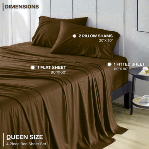 FASHIONFY Luxury 4 Piece Bed Sheet Set with 1 Flat Sheet, 1 Fitted Sheet & 2 Pillowcases - Image 38