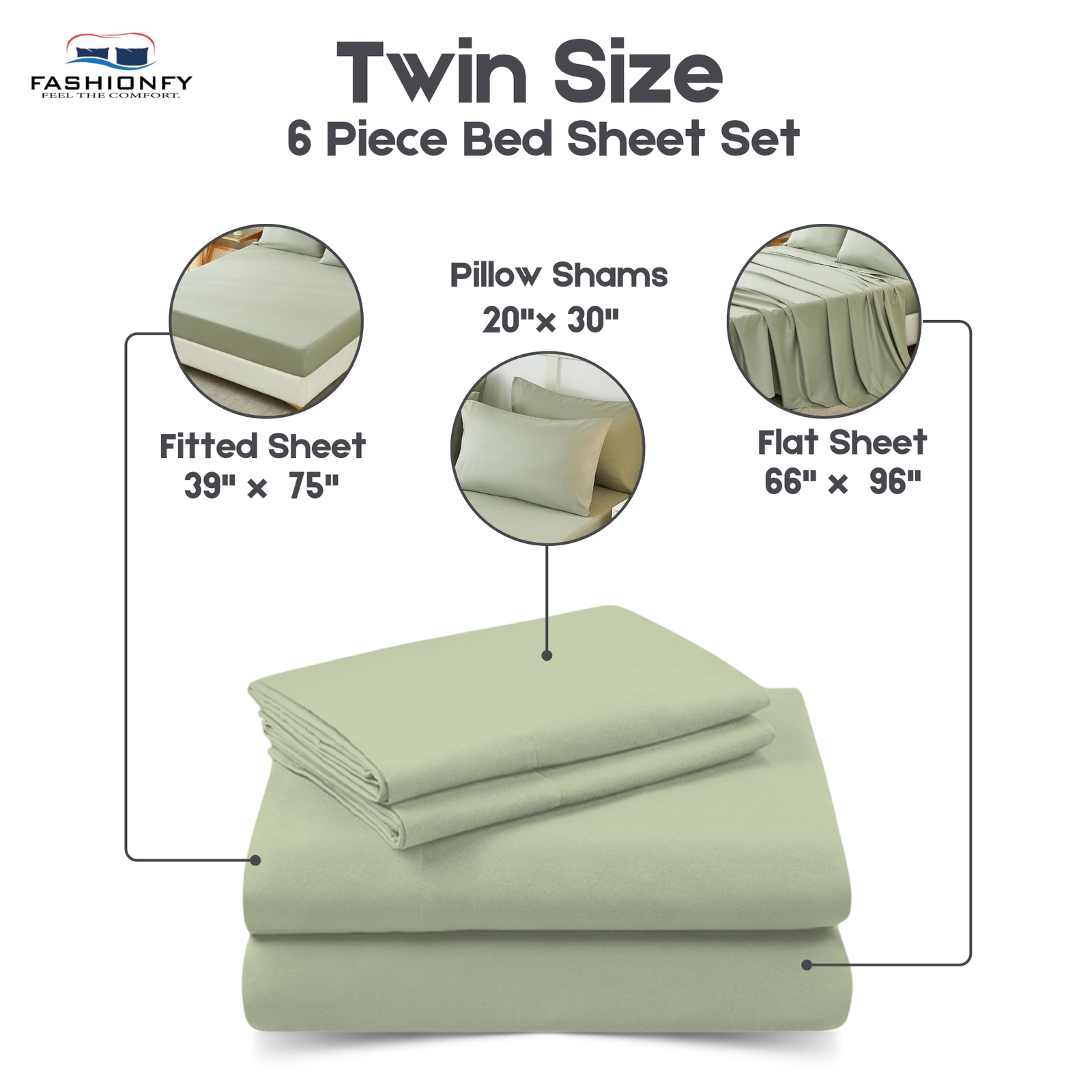 Premium Quality 6 Piece Bed Sheet Set for Bedrooms & Dorm Decor - Image 18