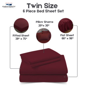 Premium Quality 6 Piece Bed Sheet Set for Bedrooms & Dorm Decor - Image 11