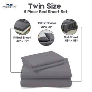 Premium Quality 6 Piece Bed Sheet Set for Bedrooms & Dorm Decor - Image 12