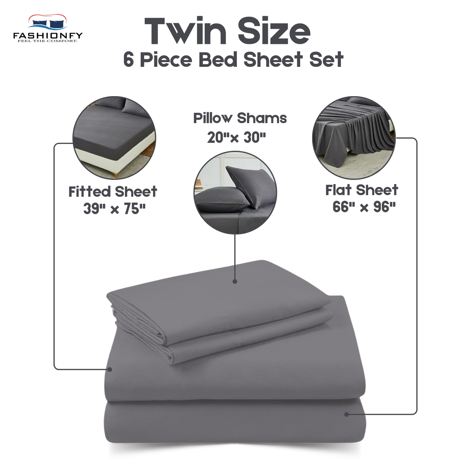 Premium Quality 6 Piece Bed Sheet Set for Bedrooms & Dorm Decor - Image 12