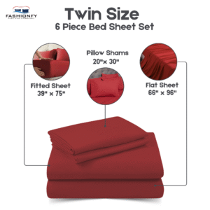 Premium Quality 6 Piece Bed Sheet Set for Bedrooms & Dorm Decor - Image 17