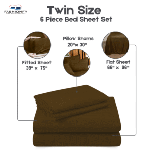 Premium Quality 6 Piece Bed Sheet Set for Bedrooms & Dorm Decor - Image 14